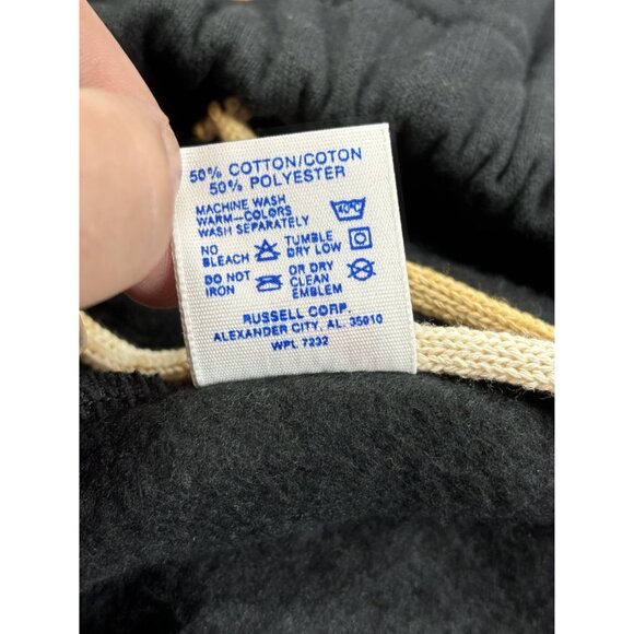 VTG Jerzees Sweatpants New York Puffy Paint Black Fleece Lined Elastic Waist USA - Picture 7 of 12